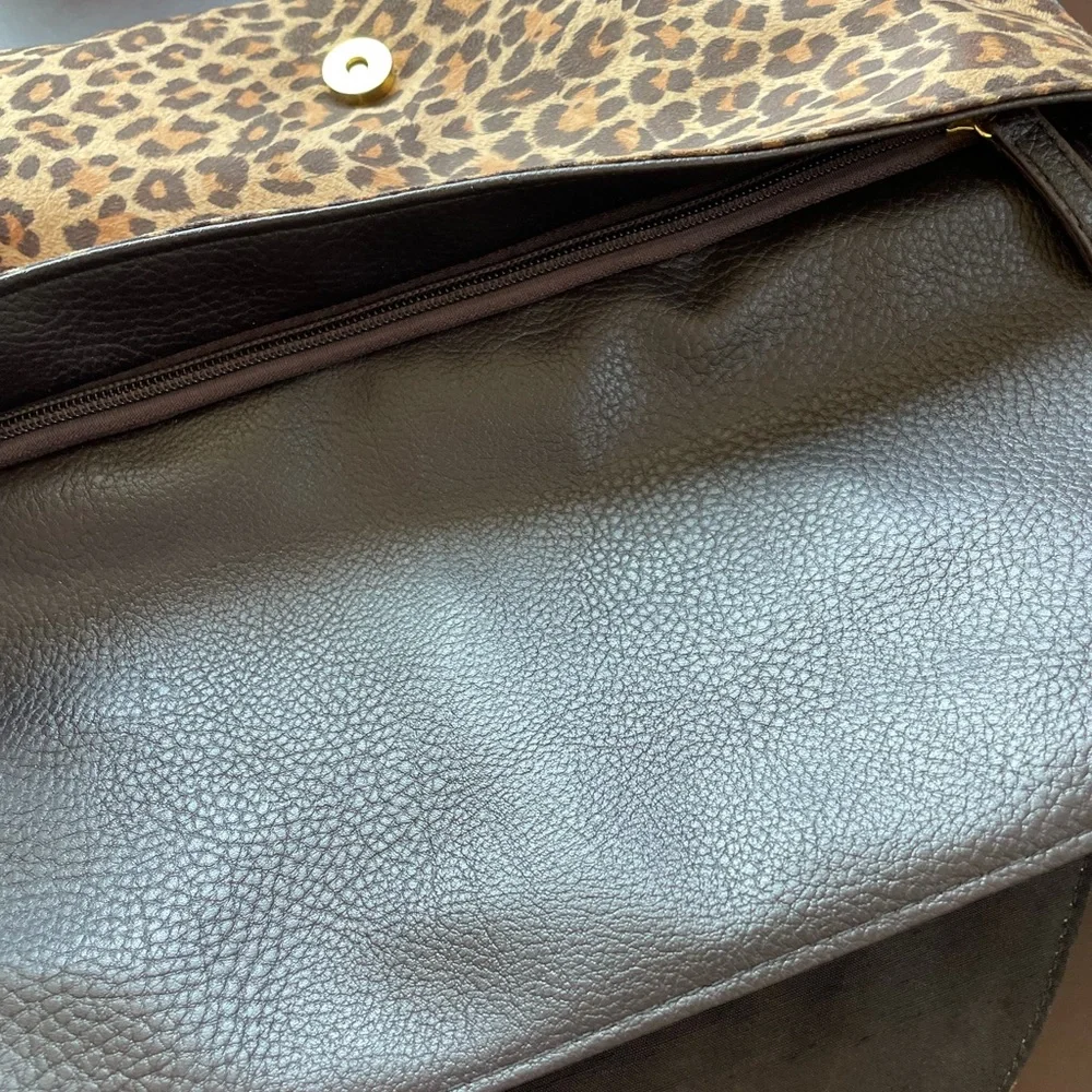 Braciano Brown Animal Print Flap Purse  - NWT